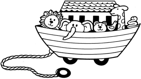 All The Toys In The Boat  Coloring Page